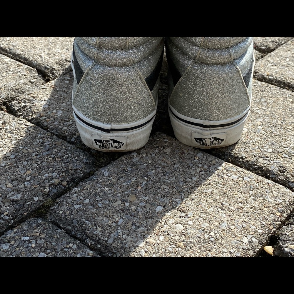 Vans sparkly silver beautiful hi top size 6.5 - Picture 5 of 11